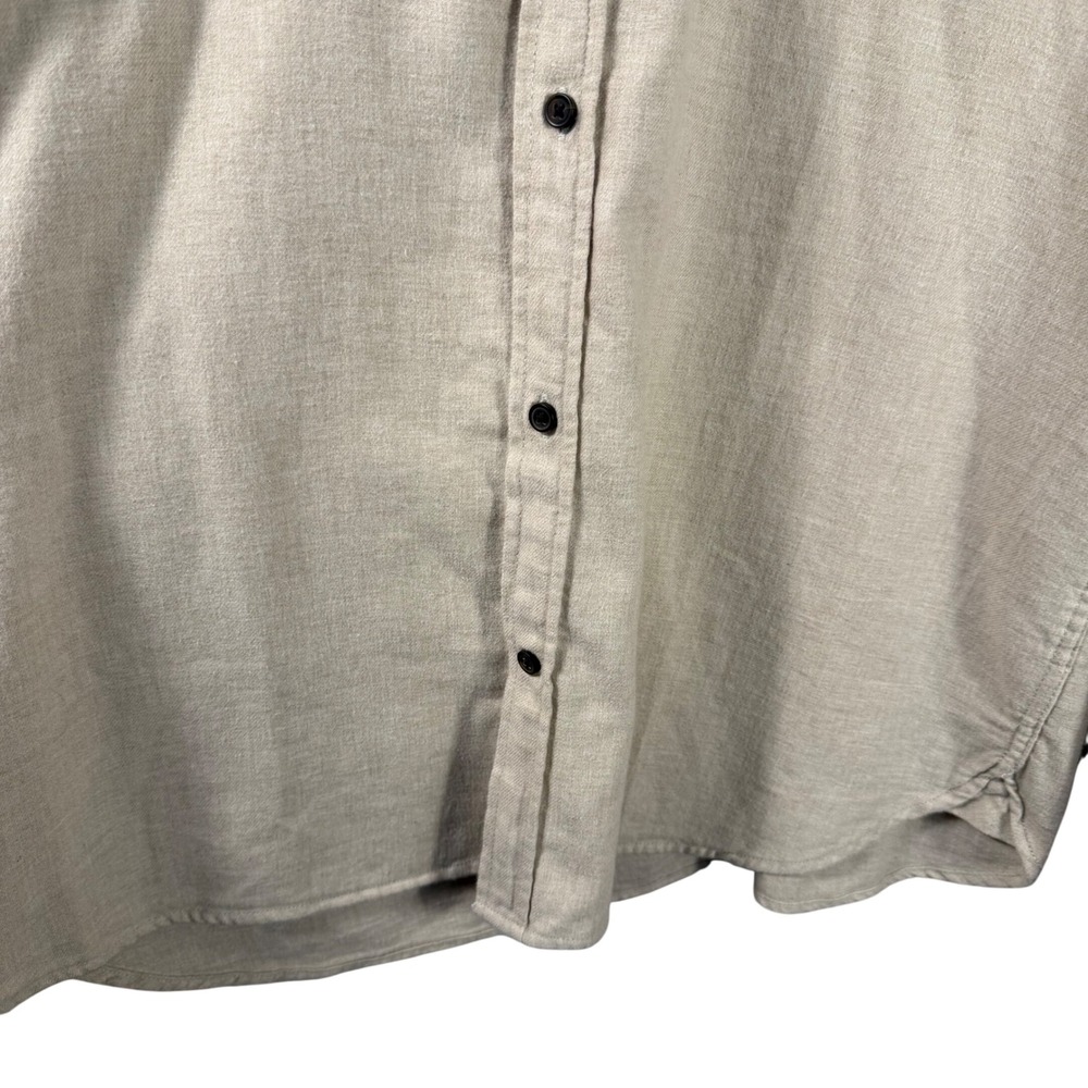 Mutual Weave Beige Button Up Shirt Men's XXL Long Sleeve Woven 100% Cotton - Picture 3 of 13